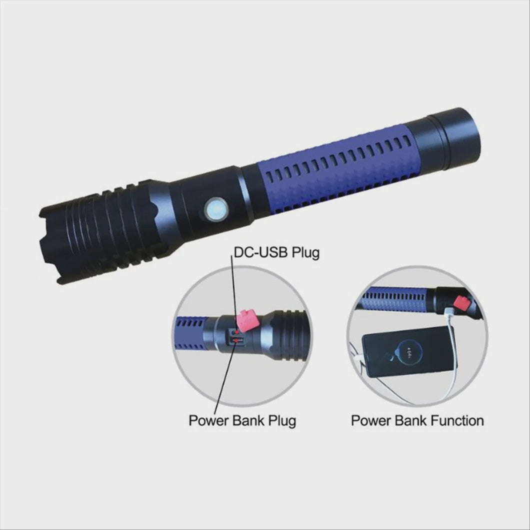 Perfect Image Rechargeable Zoom Torch with Power Bank Function - 4000 Lumens